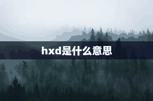 hxd是什么意思(hxd是什么意思啊)